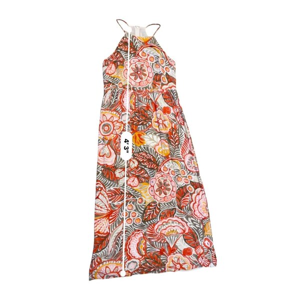 LOFT Ann Taylor Verona halter maxi dress gauze sz 12 spring summer wedding - Picture 5 of 10